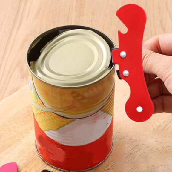 Multifunctional Bottle Red Kitchen Gadget Portable Can Opener For Emergency Party Can Opener Manual Metal Red Kitchen