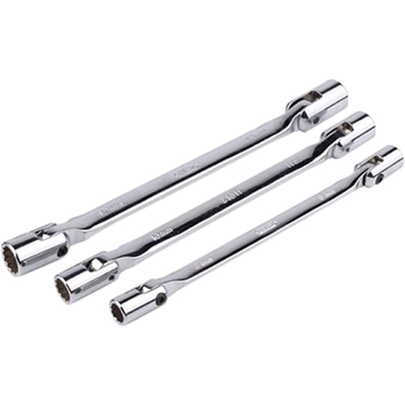 Multifunctional Box End Head Flexible Socket Wrench Spanner Set For Automotive Maintenance Home Improvement 3pcs Steel Tool Metric Spanner Set Head Socket Wrench Flexible Head Spanner