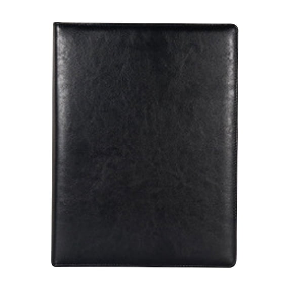 Multifunctional Business Folder, Faux Leather Portfolio Folder Binder, Legal Pad Holder for A4 Letter Size Notepad, Resume, Writing Pad, Ideal Organizer for Business Office Conference(Black)