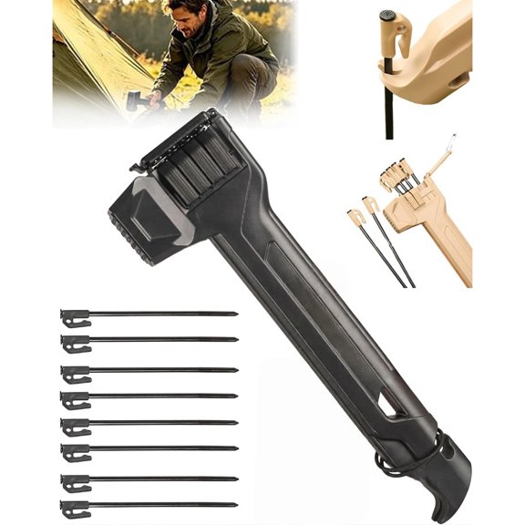 Multifunctional Camping Hammer With Stake Puller, Lightweight Mallet Built In Bottle Opener, Portable Tool For Tent Setup Hiking And Backpacking