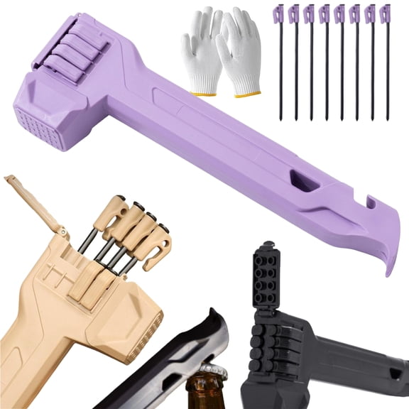 Multifunctional Camping Hammer with 8 Pegs, Lightweight Tent Stake Puller with Textured Mallet for Outdoor Hiking, Backpacking
