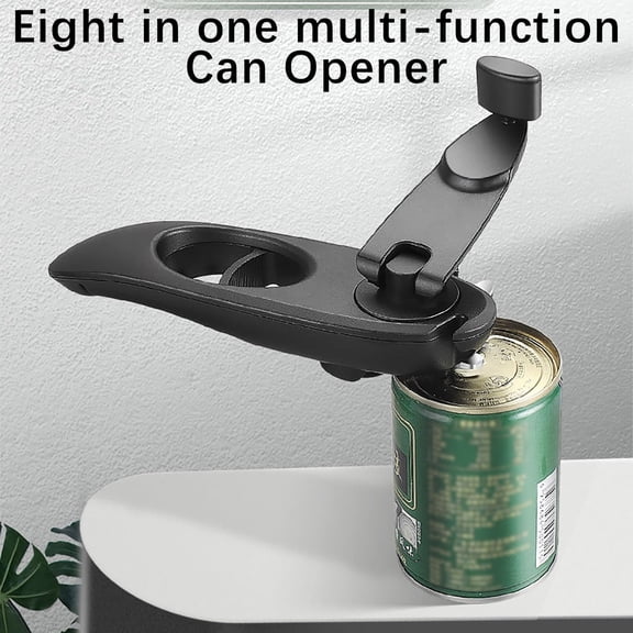 Multifunctional Can Opener, Beer Bottle Opener, Pull Can Eight In One Can Opener, Stainless Steel Can Knife, Wine Bottle Opener, Ergonomic Grip for Kitchen, Rustproof Heavy Duty Tool for Home Bar