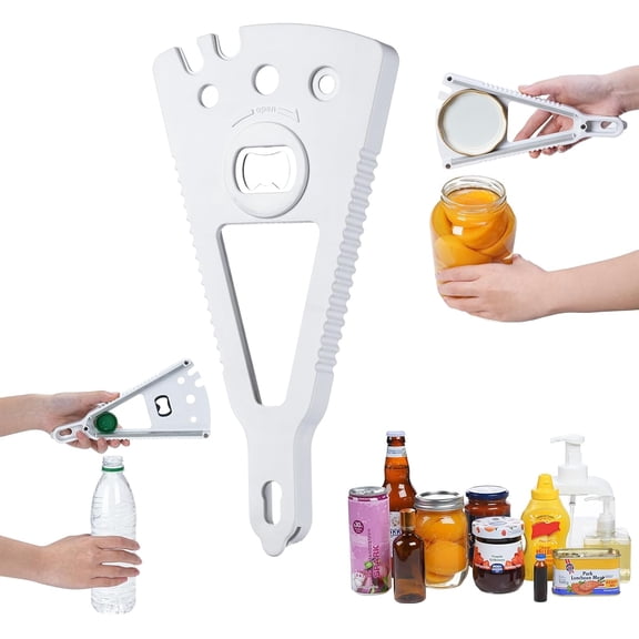 Multifunctional Can Opener Jar Opener, 8-in-1 Bottle Opener for Beer/Can/Glass/Spice/Shower Gel/Oil Bottle, Magnetic Jar Openers for Seniors, Arthritis & Weak Hands, Kitchen and Dining Essential