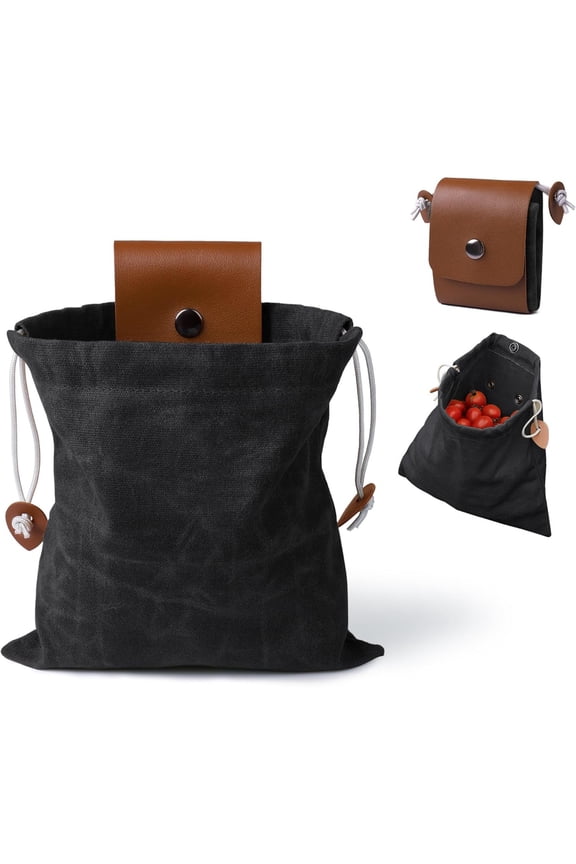 Multifunctional Canvas Foraging Bag Ideal For Fruit Vegetable Picking Outdoor Gathering Camping Multiple Storage Needs, Lightweight Yet Sturdy Top-Notch Canvas Material Ensuring