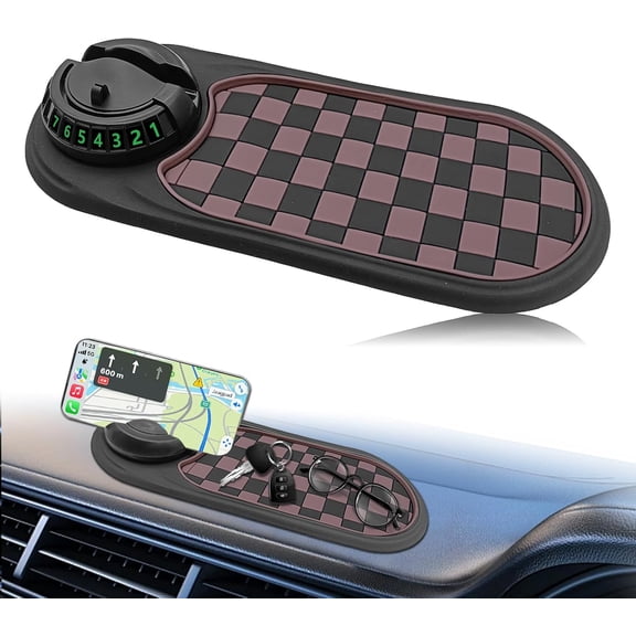 Multifunctional Car Anti-Slip Mat, 360 Rotatable Phone Holder Dashboard Pad for Sunglasses Keys for Cell Stand & Vehicle Phone