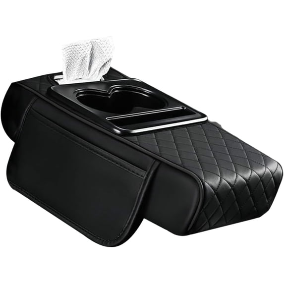 Multifunctional Car Armrest Cushion,5-in-1 Car Center Console Cover with Cup Holder, Phone Storage, Car Armrest Storage Box for Sedans, Car Accessories Interior Organizers