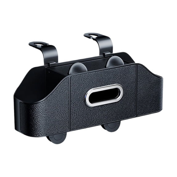 Multifunctional Car Back Seat Organizer with Cup Holder and Tissue Box - 3-in-1 Backseat Storage Box with Bin & Hooks for Sedan, SUV, and Truck to Hold Phones, Snacks, Drinks, and Bags