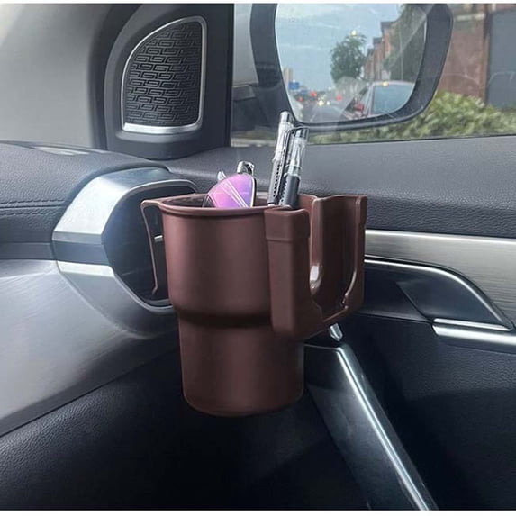 Multifunctional Car Cup Holder Expander & Storage Box, ABS Seat Organizer, Expandable Drink Holder for Phone Keys Coins Wallet, Maximize Space Keep Car Interior Clean and Tidy
