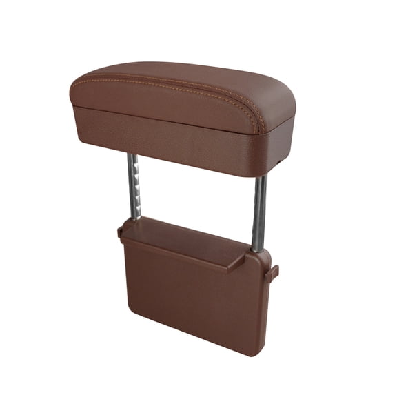 Multifunctional Car Seat Armrest Box with Lifting Storage – Leather & Stainless Steel, Adjustable Height for Comfort, Fits Center Console Gap