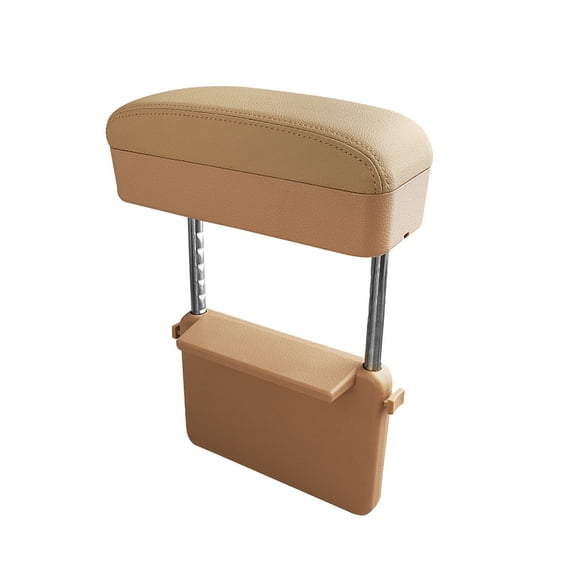 Multifunctional Car Seat Armrest Box with Lifting Storage – Leather & Stainless Steel, Adjustable Height for Comfort, Fits Center Console Gap