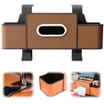 thumbnail image 1 of Multifunctional Car Seat Back Storage Box, 2026 Upgrade 5-in-1 Car Organizers and Storage Box with 2 Cup Holders, Cars Back Seat Organizer with Tissue Boxs and Hook, Universal for Most Cars (Brown), 1 of 7