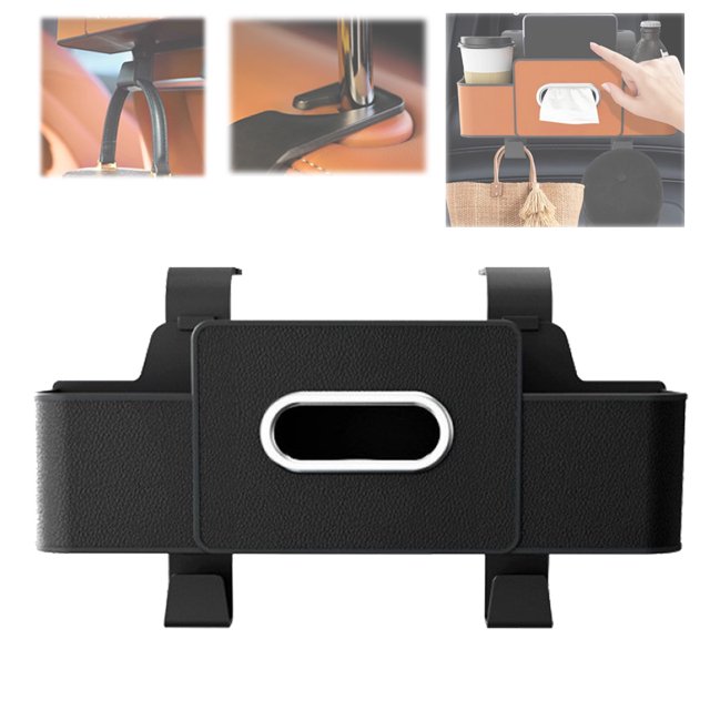 Multifunctional Car Seat Back Storage Box, Car Seat Back StorageCar Multifunctional Seat Back Waterproof Storage Bag,Car Backseat Organizer Multifunction Leather Interior Storage Bag (Black)