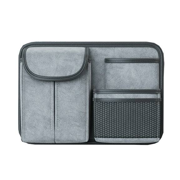 Multifunctional Car Seat Back Storage Box, Leather Hanging Bag with Hooks for Organizing Tissues & Phones, Vehicle Interior