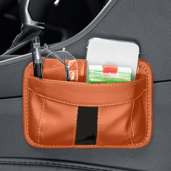Multifunctional Car Storage Bag - Adhesive Mesh Hanging Bag & Mobile Phone Pouch - Car Organizer Box for Dashboard, Door & Backseat, Stores Gadgets & Sundries