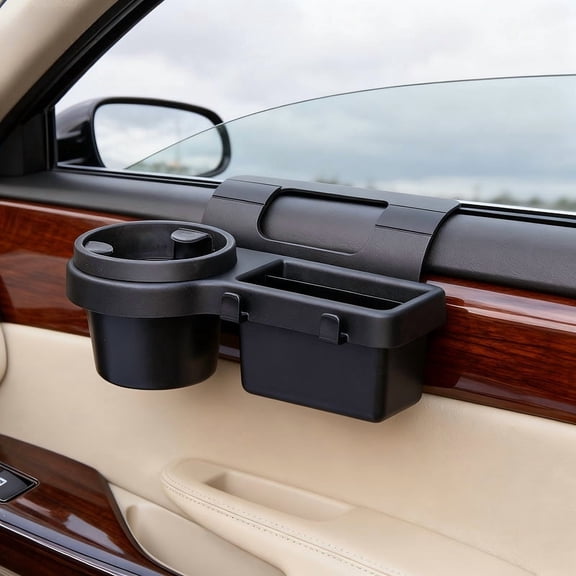 A Multifunctional Car Storage Box Featuring Cup Holders,a Beverage Rack,a Side Door Window Phone Slot,And a Hanging Storage Shelf - Made of Durable ABS Material,Easy to Install,Designed to Save Space