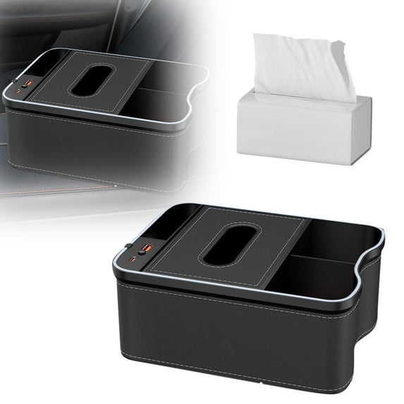 Multifunctional Car Storage Organizer with Ambient Lighting and Charging Station for Enhanced Interior Organization