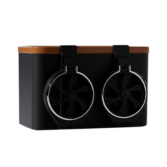 Multifunctional Car Tissue Box & Cup Organizer Foldable Armrest Storage with 2 Drink Holders Safe Rounded Edges Phone Stand for Space-Saving Car Accessory