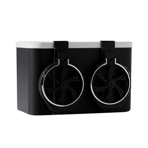 Multifunctional Car Tissue Box & Cup Organizer Foldable Armrest Storage with 2 Drink Holders Safe Rounded Edges Phone Stand for Space-Saving Car Accessory