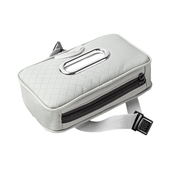 Multifunctional Car Tissue Box Holder with Adjustable Strap, Sun Visor Mountable Paper Towel Dispenser, Includes Glasses Clip for Easy Automotive Organization
