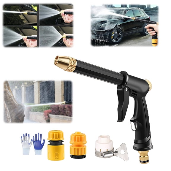 Multifunctional Car Wash Tool, Portable High Pressure Water Sprayer with 360° Adjustable Nozzle, Adjustable Garden Hose Nozzle Sprayer for Car Washing & Maintenance, Patio, Yard (#B 49.2FT)