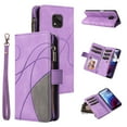 thumbnail image 1 of Multifunctional Case for Moto G Power 2021,Card Slots[RFID Blocking],Durable Flip Kickstand Magnetic Closure PU Leather Zipper Wallet Wrist Strap Shockproof Case for Motorola Moto G Power 2021, Purple, 1 of 12