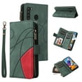 thumbnail image 1 of Multifunctional Case for Samsung A21,Card Slots[RFID Blocking],Durable Flip Folio Kickstand Magnetic Closure Leather Zipper Wallet Wrist Strap Shockproof Case for Samsung Galaxy A21, Green, 1 of 12