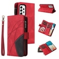 thumbnail image 1 of Multifunctional Case for Samsung A23 5G,[RFID Blocking] 9 Credit Cards Holder with Wrist Strap, Premium PU Leather Zipper Wallet Purse Magnetic Flip Phone Cover for Samsung Galaxy A23 5G, Red, 1 of 12