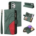 thumbnail image 1 of Multifunctional Case for Samsung A32 5G,Card Slots[RFID Blocking],Durable Flip Folio Kickstand Magnetic Closure Leather Zipper Wallet Wrist Strap Shockproof Case for Samsung Galaxy A32 5G, Green, 1 of 12