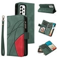 thumbnail image 1 of Multifunctional Case for Samsung A52 5G/4G,[RFID Blocking] 9 Credit Cards Holder with Wrist Strap, Premium PU Leather Zipper Wallet Purse Magnetic Flip Phone Cover for Samsung Galaxy A52 5G/4G, Green, 1 of 12