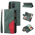 thumbnail image 1 of Multifunctional Case for Samsung A71 4G,[RFID Blocking] 9 Credit Cards Holder with Wrist Strap, Premium PU Leather Zipper Wallet Purse Magnetic Flip Phone Cover for Samsung Galaxy A71 4G, Green, 1 of 12