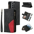 thumbnail image 1 of Multifunctional Case for Samsung S21,[RFID Blocking] 9 Credit Cards Holder with Wrist Strap, Premium PU Leather Zipper Wallet Purse Magnetic Flip Phone Cover for Samsung Galaxy S21, Black, 1 of 12