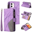 thumbnail image 1 of Multifunctional Case for iPhone 11,[RFID Blocking] 9 Credit Cards Holder with Wrist Strap, Premium PU Leather Zipper Wallet Purse Magnetic Flip Phone Cover For iPhone 11, Purple, 1 of 12