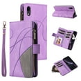 thumbnail image 1 of Multifunctional Case for iPhone XR,[RFID Blocking] 9 Credit Cards Holder with Wrist Strap, Premium PU Leather Zipper Wallet Purse Magnetic Flip Phone Cover For iPhone XR, Purple, 1 of 12
