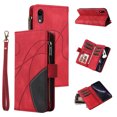 thumbnail image 1 of Multifunctional Case for iPhone XR,[RFID Blocking] 9 Credit Cards Holder with Wrist Strap, Premium PU Leather Zipper Wallet Purse Magnetic Flip Phone Cover For iPhone XR, Red, 1 of 12