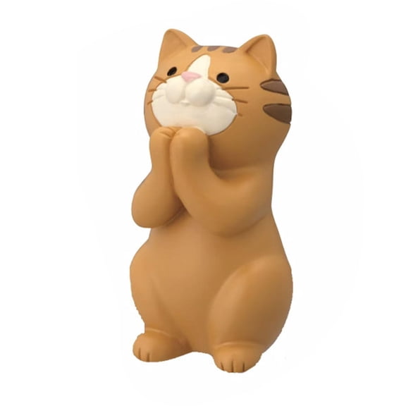 Multifunctional Cat Desktop Ornament Glasses Stand Phone Holder Pen Cup Resin Desk Organizer Cute Kitten Figurine for Office Home 8.3cm (3.3 Inch)