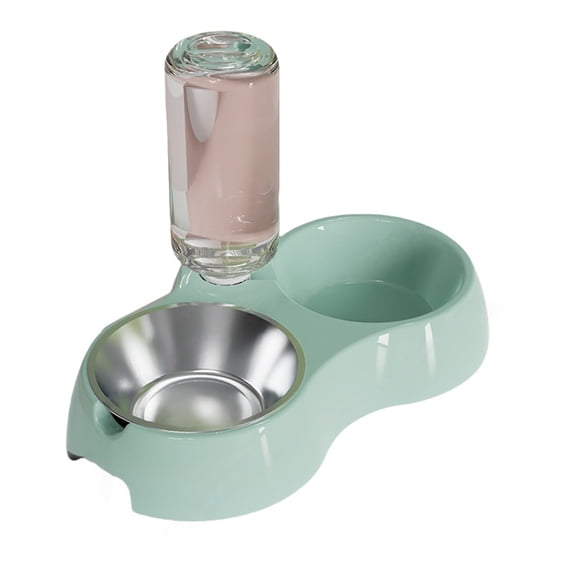 Multifunctional Cat Dog Bowls Pet Food Water Dish Indoor Outdoor Use Feeding Solution for Cats and Dogs, 30x16 cm, Green