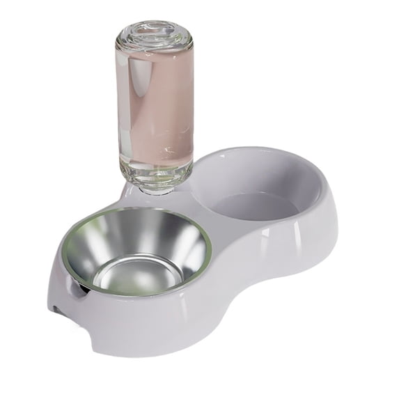 Multifunctional Cat Dog Bowls Pet Food Water Dish Indoor Outdoor Use Feeding Solution for Cats and Dogs, 30x16 cm, White