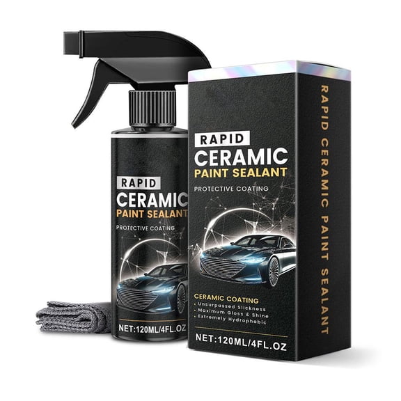 Multifunctional Ceramic Coating Spray for Car, 4.2 fl oz (120ml) High Protection Fast-Acting Car Coating Renewal Agent, Long Lasting High Gloss Agent, Water Repellent, Polish, Scratches