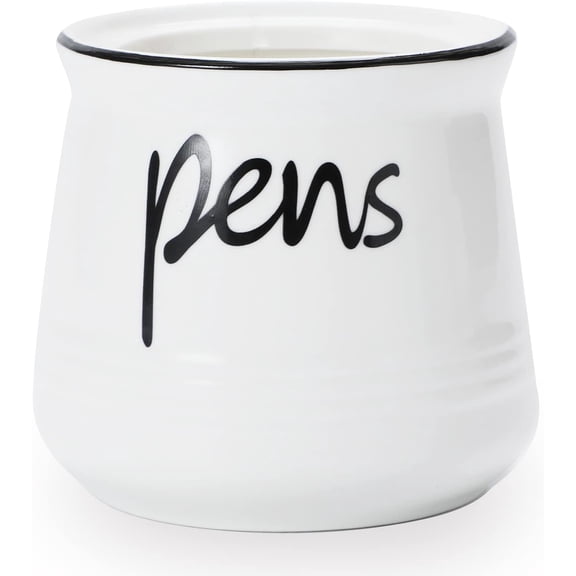 Multifunctional Ceramic Desk Pen Holder Stand, Classic Porcelain Pencil Cup, Ideal Desktop Organizer for Stationery and Makeup Brush Storage