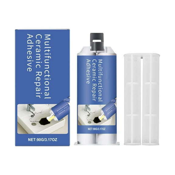 Multifunctional Ceramic Repair Adhesive, Strong Waterproof Porcelain Crack Filler for Sink, Tile, Bathtub, 90g/3.17oz, Easy Application