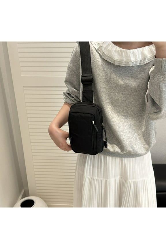 Multifunctional Chest Bag Small Crossbody Phone Pouch Polyester Sling Pack With Adjustable Strap Lightweight Travel Messenger Shoulder Bag For Outdoor Walking Hiking Commute