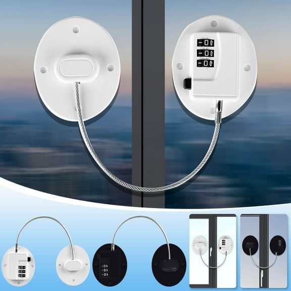 Multifunctional Child Safety Lock, Password Unlock Combination Lock for Windows, Cabinets, Drawers, Refrigerators, Baby Proof Household Limiter, Black/White