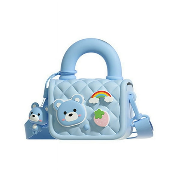 Multifunctional Children'S Camera Bag Portable Cute Handheld Coin Purse Camera Accessories,Blue,1 x Camera Bag 1 x Shoulder Strap,Blue