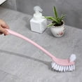 thumbnail image 1 of Multifunctional Cleaning Brush with Long Holder, Dishing & Toilet Brush, Pots and Bottles Washing, Shower Bathroom Kitchen Sink, Wall Grout and Corner Scrubber, Comfort Grip, Flexible Bristles, Pink, 1 of 6