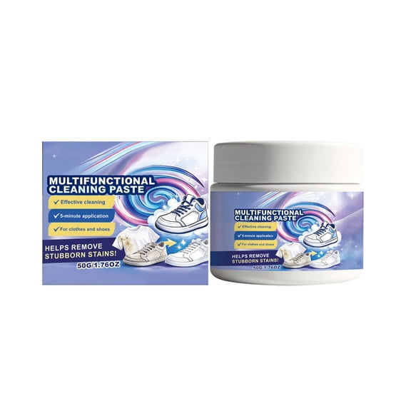 Multifunctional Cleaning Paste – 50g Stain Remover for Clothes & Shoes, 5-Minute Fast-Acting Formula, Safe for Fabrics & Leather,&nbsp;No Rinse,&nbsp;Travel Size(MulticolorA)