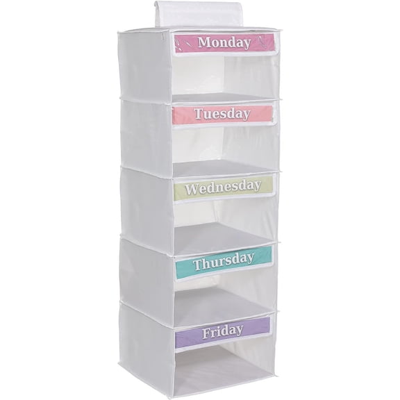 Multifunctional Collapsible Week Organizer Hanging Storage Pouch with Color-Coded Sections