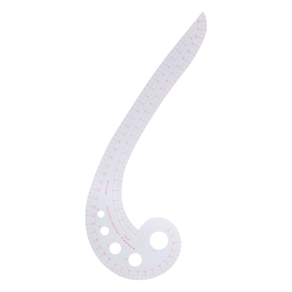 Multifunctional Comma Ruler for Clothes Cutting and Pattern Making, Durable Curved Plastic Measuring Tool for Tailors, Neckline and Sleeve Drafting, 12.2 inches / 31 cm Length