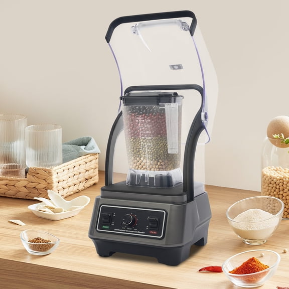 Multifunctional Commercial Blender Machine, 2200W Quiet Blender with Soundproof Shield, Commercial Blenders Heavy Duty Blenders with Speed Control 67 Oz Capacity for Homes, Restaurants