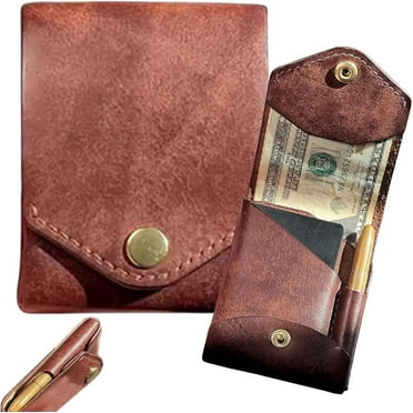 Multifunctional Compact Wallet, Portable Multifunctional Leather Wallet, Portable Leather Card Holder Wallet, Multifunctional Front Pocket Wallet for Men, Wallet For Put Flat Banknotes