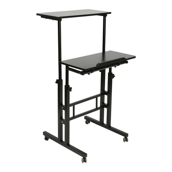 Multifunctional Computer Desk Mobile Standing Desk Adjustable Stand Up Laptop Desk Workstation Rectangular Free Standing